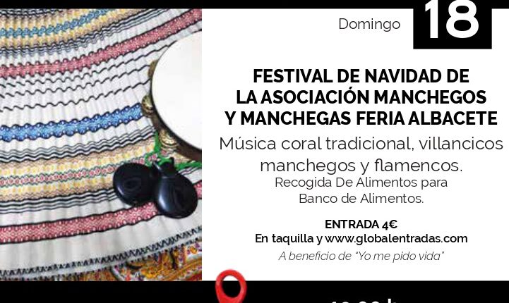 El Auditorio Municipal acoge la I Fiesta Benéfica de Navidad organizada por el Ayuntamiento y la Asociación de Manchegos y Manchegas de la Feria de Albacete